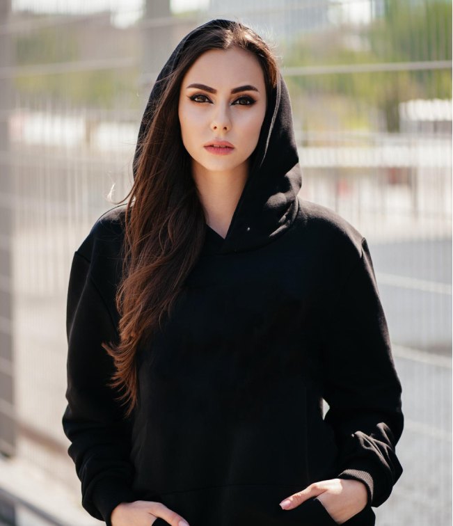 black hoodie