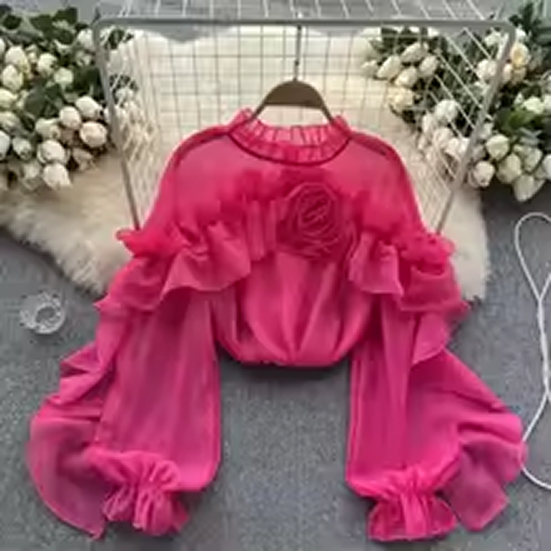 Women’s Summer Chiffon Ruffle Blouse